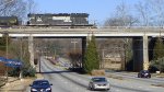 NS 3309 / SD40-2 Highhood pulling a mixed freight train over US Hwy 176